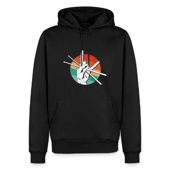 Schlagzeug Spieler Drummer - Männer Premium Bio Hoodie - Schwarz - Vorne - Nico (187cm)