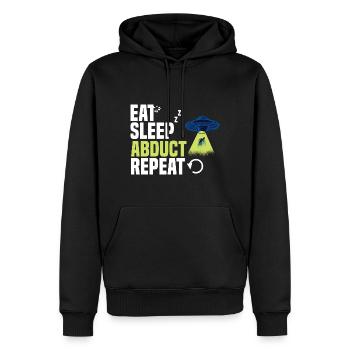 Eat Sleep Fun Extraterrestrial Life for a - Men’s Premium Organic Hoodie - black - Front - Nico (187cm)