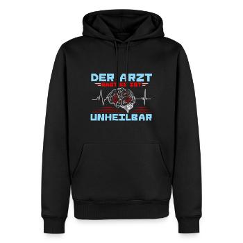 Motorrad Der Artzt sagt es ist Unheilbar - Männer Premium Bio Hoodie - Schwarz - Vorne - Nico (187cm)