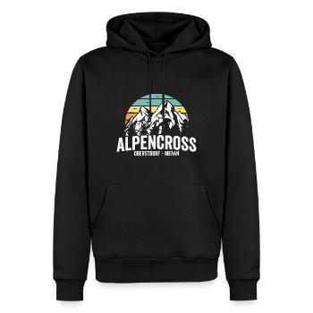 Traversée des Alpes Oberstdorf Merano Alpine Cross - Sweat à capuche Premium bio Homme - noir - Devant - Nico (187cm)