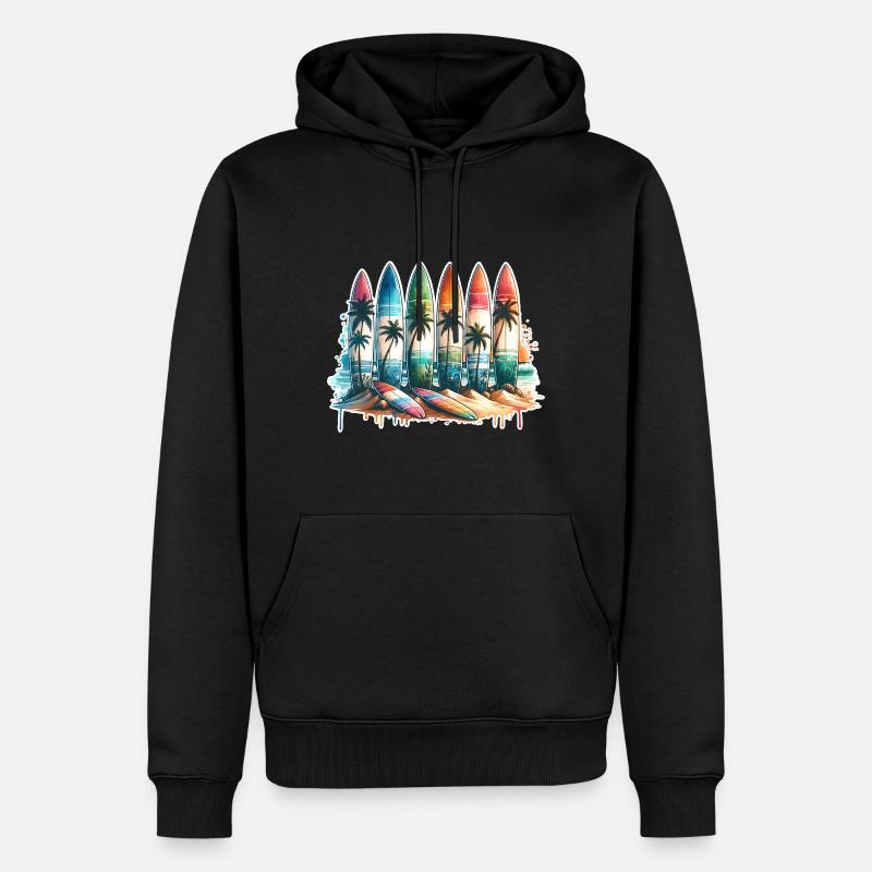 Surfen Surfer - Männer Premium Bio Hoodie - Schwarz