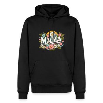 Floral Mama - Männer Premium Bio Hoodie - Schwarz - Vorne - Nico (187cm)