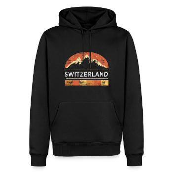 Schweiz Berge Urlaub Heimatland - Männer Premium Bio Hoodie - Schwarz - Vorne - Nico (187cm)