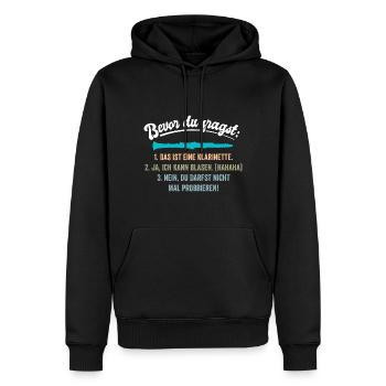 Klarinette Musik Instrument - Männer Premium Bio Hoodie - Schwarz - Vorne - Nico (187cm)