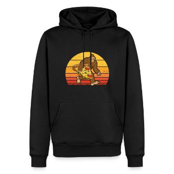 Pizza is also loved by creatures - Men’s Premium Organic Hoodie - black - Front - Nico (187cm)