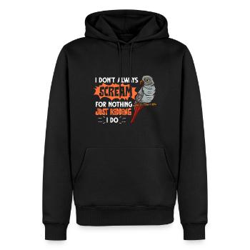 Afrikanischer Graupapagei Papagei Vogel Afrika - Männer Premium Bio Hoodie - Schwarz - Vorne - Nico (187cm)