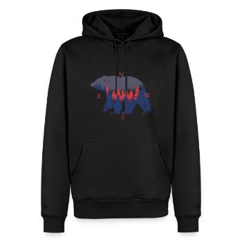 Natur Bär Nord West Süd Ost - Männer Premium Bio Hoodie - Schwarz - Vorne - Nico (187cm)
