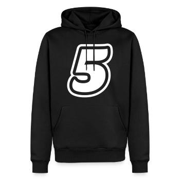 5 Number symbol - Men’s Premium Organic Hoodie - black - Front - Nico (187cm)