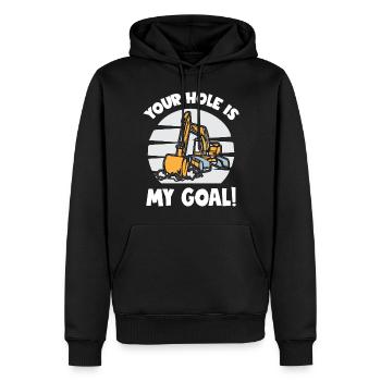 Votre trou est ma pelle de but - Sweat à capuche Premium bio Homme - noir - Devant - Nico (187cm)