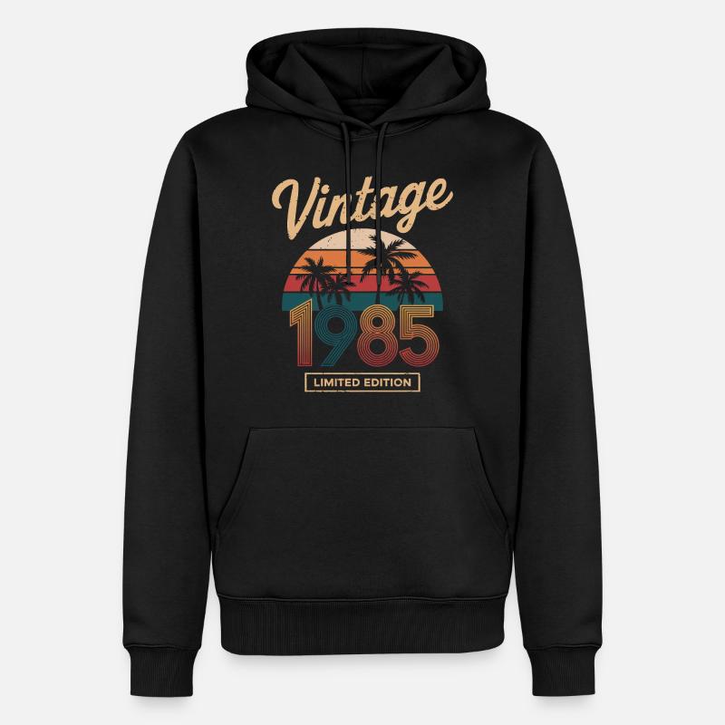 Limitade edition 1985 - Sweat à capuche Premium bio Homme - noir