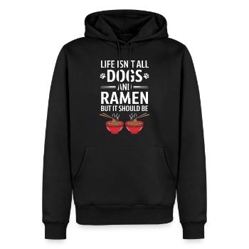 Ramen Chiens Anime Drôle Kawaii Ramen Cadeau - Sweat à capuche Premium bio Homme - noir - Devant - Nico (187cm)