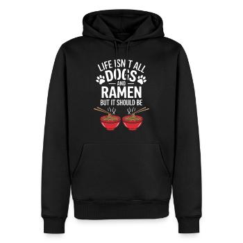 Ramen Chiens Anime Drôle Kawaii Ramen Cadeau - Sweat à capuche Premium bio Homme - noir - Devant - Nico (187cm)
