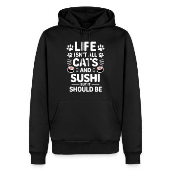 Sushi Katzen Japan Lustiges Kawaii Sushi Geschenk - Männer Premium Bio Hoodie - Schwarz - Vorne - Nico (187cm)
