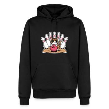 Bowling Dire Chats Drôle Bowling Cadeau - Sweat à capuche Premium bio Homme - noir - Devant - Nico (187cm)