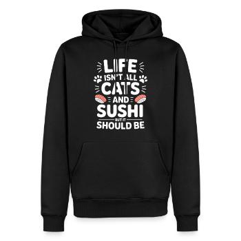 Sushi Katzen Japan Lustiges Kawaii Sushi Geschenk - Männer Premium Bio Hoodie - Schwarz - Vorne - Nico (187cm)