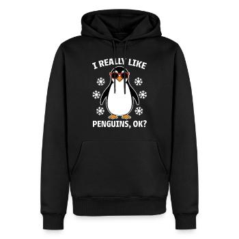 Pinguin Spruch Lustige Pinguine Geschenk - Männer Premium Bio Hoodie - Schwarz - Vorne - Nico (187cm)