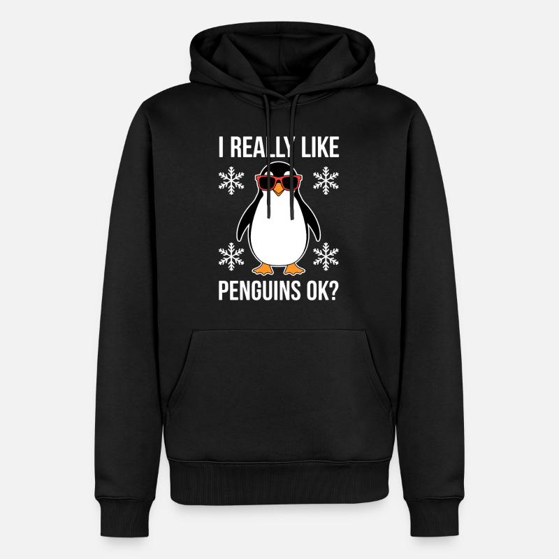 Pingouin disant drôle Pingouins Cadeau - Sweat à capuche Premium bio Homme - noir