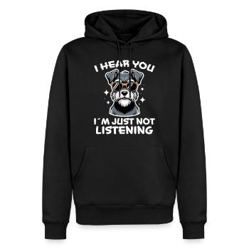 Schnauzer disant drôle de cadeau de schnauzer - Sweat à capuche Premium bio Homme - noir - Devant - Nico (187cm)