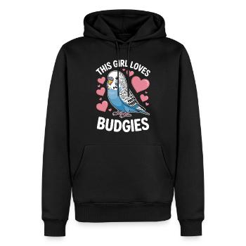 Perruche disant drôle de perruche cadeau - Sweat à capuche Premium bio Homme - noir - Devant - Nico (187cm)
