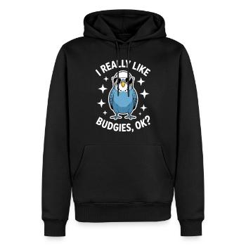 Perruche disant drôle de perruche cadeau - Sweat à capuche Premium bio Homme - noir - Devant - Nico (187cm)