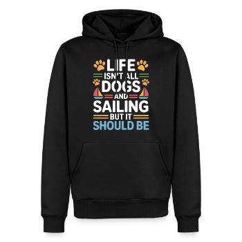 Voile Dicton Chien Marin Chien Voile Cadeau - Sweat à capuche Premium bio Homme - noir - Devant - Nico (187cm)