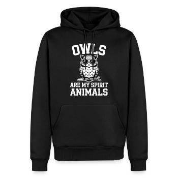 Eule Spruch Eulen Lustiges Eulen Geschenk - Männer Premium Bio Hoodie - Schwarz - Vorne - Nico (187cm)