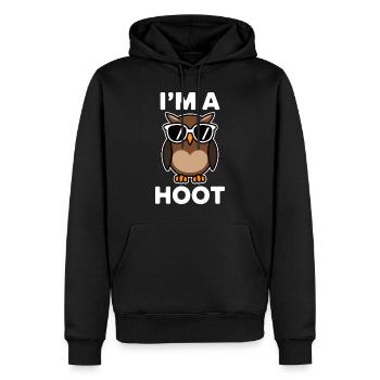 Eule Spruch Eulen Lustiges Eulen Geschenk - Männer Premium Bio Hoodie - Schwarz - Vorne - Nico (187cm)