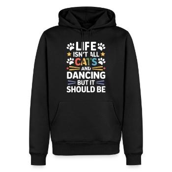 Tanzen Spruch Katzen Tanz Lustig Tanzen Geschenk - Männer Premium Bio Hoodie - Schwarz - Vorne - Nico (187cm)
