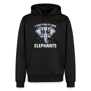 Elefanten Spruch Afrika Lustige Elefanten Geschenk - Männer Premium Bio Hoodie - Schwarz - Vorne - Nico (187cm)