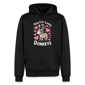 Esel Spruch Mädchen Esel Lustiges Esel Geschenk - Männer Premium Bio Hoodie - Schwarz - Vorne - Nico (187cm)