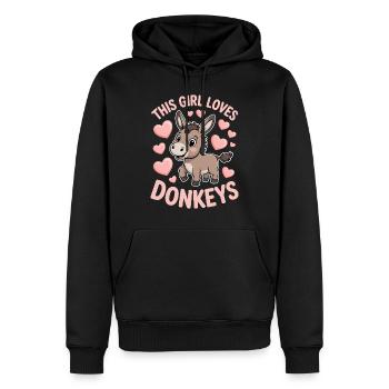 Esel Spruch Mädchen Esel Lustiges Esel Geschenk - Männer Premium Bio Hoodie - Schwarz - Vorne - Nico (187cm)