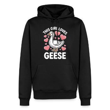 Gans Spruch Mädchen Gänse Lustiges Gans Geschenk - Männer Premium Bio Hoodie - Schwarz - Vorne - Nico (187cm)