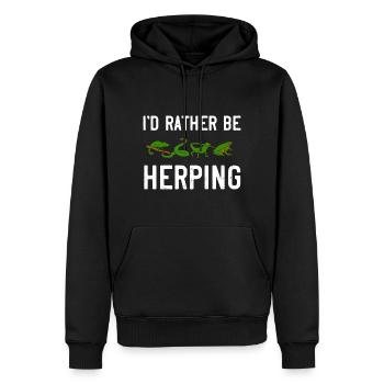 Herpetologie Reptilien Herpetologe Echsen - Männer Premium Bio Hoodie - Schwarz - Vorne - Nico (187cm)