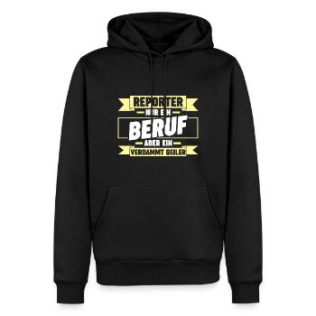 Journalistik Journalist Reporter - Männer Premium Bio Hoodie - Schwarz - Vorne - Nico (187cm)