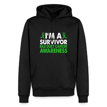 Mois de sensibilisation aux survivants du cancer des canaux biliaires - Sweat à capuche Premium bio Homme - noir - Devant - Nico (187cm)