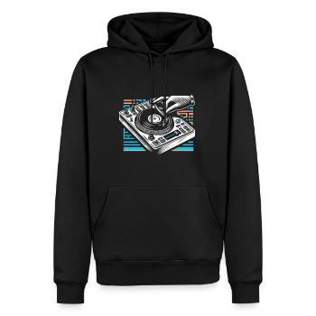 Jouer à la fête avec style - DJ Mixer Design - Sweat à capuche Premium bio Homme - noir - Devant - Nico (187cm)