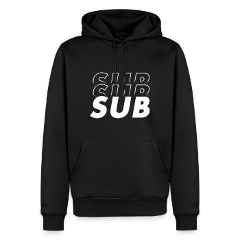 Sub Submission moderner Typographie Verlauf 3D - Männer Premium Bio Hoodie - Schwarz - Vorne - Nico (187cm)