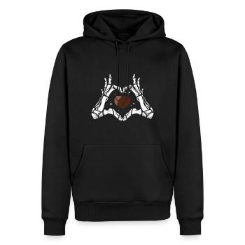 Coffee Love - Creepy Cafe Heart - Männer Premium Bio Hoodie - Schwarz - Vorne - Nico (187cm)