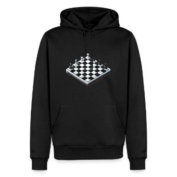 Schachbrett Schach - Männer Premium Bio Hoodie - Schwarz - Vorne - Nico (187cm)