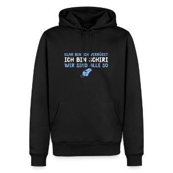 Fußball Schiedsrichter Verrückter Schiri Geschenk - Männer Premium Bio Hoodie - Schwarz - Vorne - Nico (187cm)