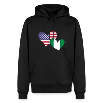 Super couple nigérian américain pour nigérian - Sweat à capuche Premium bio Homme - noir - Devant - Nico (187cm)