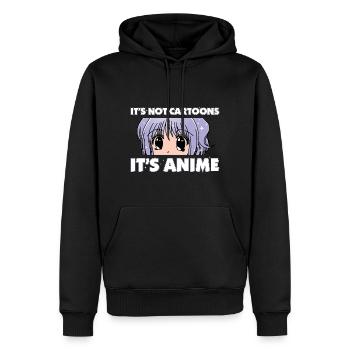 Anime Girl disant que ce n’est pas des dessins animés c’est Anime Lov - Sweat à capuche Premium bio Homme - noir - Devant - Nico (187cm)