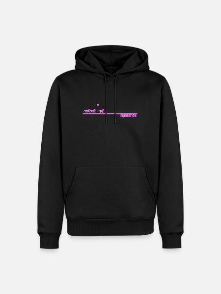 Reiten Pink Sun - Männer Premium Bio Hoodie - Schwarz