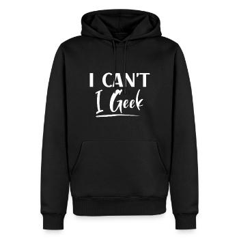 Ich kann nicht ich Geek - Männer Premium Bio Hoodie - Schwarz - Vorne - Nico (187cm)