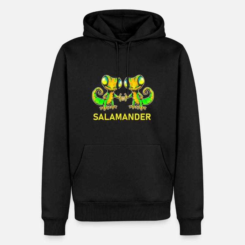 Salamander Gecko Freunde - Männer Premium Bio Hoodie - Schwarz