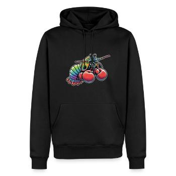 Mantis Crevette Boxe Drôle Mante Crevette - Sweat à capuche Premium bio Homme - noir - Devant - Nico (187cm)