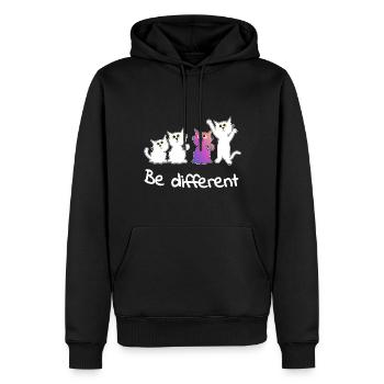 be different Lady Cat Animaux Chaton Somme Tendance - Sweat à capuche Premium bio Homme - noir - Devant - Nico (187cm)