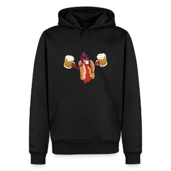 Bratwurst und Bier - Männer Premium Bio Hoodie - Schwarz - Vorne - Nico (187cm)