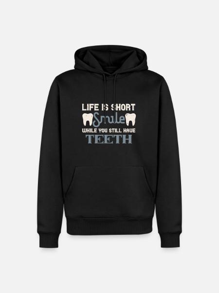 Life is short - Men’s Premium Organic Hoodie - black