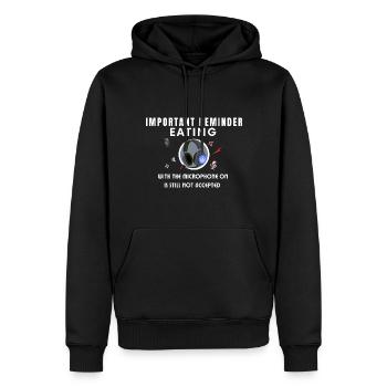 Essen mit eingeschaltetem Mikrofon - Männer Premium Bio Hoodie - Schwarz - Vorne - Nico (187cm)